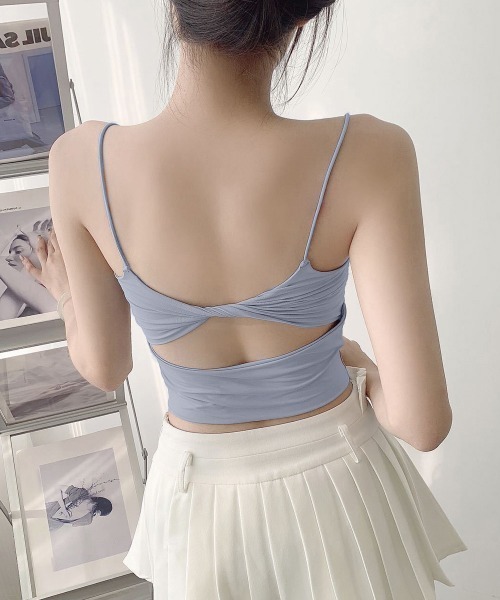Miniministore(ミニミニストア)の「カップ付きキャミソール背中あきブラトップ(キャミソール・レディース・ホワイト/ブラック/ベージュ/カーキ/ブルーグレー・FREE)」の11枚目の写真