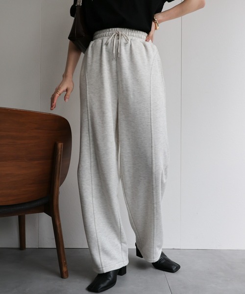 sakishimatokyo(サキシマトーキョー)の「コクーンシルエット スエットパンツ/セットアップ対応商品/裏毛(スウェットパンツ・レディース・チャコールグレー/ブラック/オートミール・FREE)」の2枚目の写真
