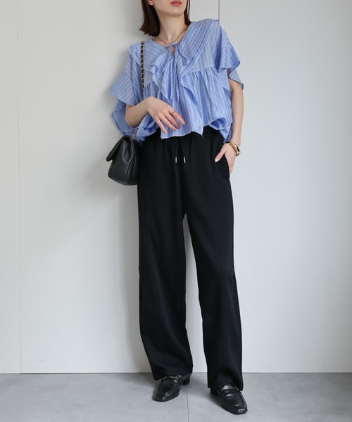 sakishimatokyo(サキシマトーキョー)の「コクーンシルエット スエットパンツ/セットアップ対応商品/裏毛(スウェットパンツ・レディース・チャコールグレー/ブラック/オートミール・FREE)」の18枚目の写真