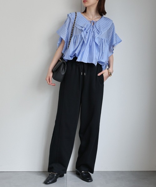 sakishimatokyo(サキシマトーキョー)の「コクーンシルエット スエットパンツ/セットアップ対応商品/裏毛(スウェットパンツ・レディース・チャコールグレー/ブラック/オートミール・FREE)」の20枚目の写真