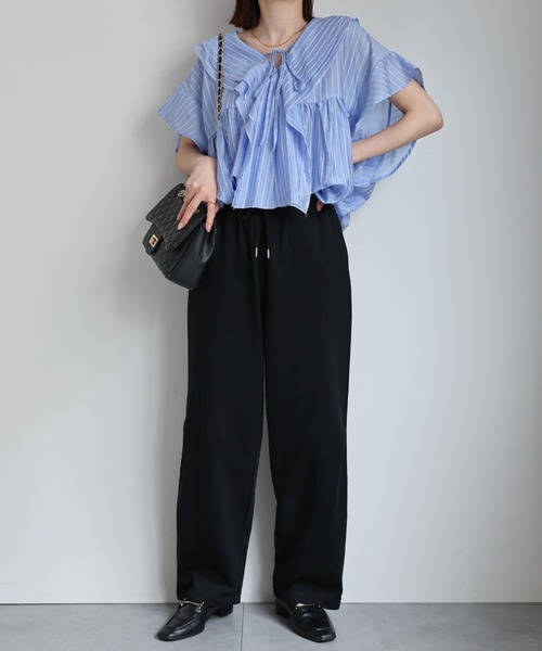 sakishimatokyo(サキシマトーキョー)の「コクーンシルエット スエットパンツ/セットアップ対応商品/裏毛(スウェットパンツ・レディース・チャコールグレー/ブラック/オートミール・FREE)」の21枚目の写真