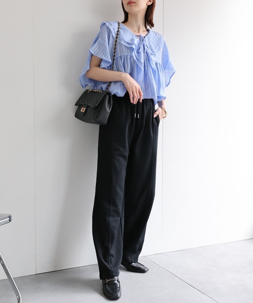 sakishimatokyo(サキシマトーキョー)の「コクーンシルエット スエットパンツ/セットアップ対応商品/裏毛(スウェットパンツ・レディース・チャコールグレー/ブラック/オートミール・FREE)」の22枚目の写真