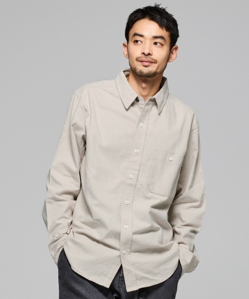 KRIFF MAYER（クリフメイヤー）の「ビエラ無地長袖シャツ（シャツ/ブラウス・メンズ・ナチュラル/チャコール/モカ/オリーブ/カラフル・MEDIUM/LARGE/X-LARGE）」の7枚目の写真