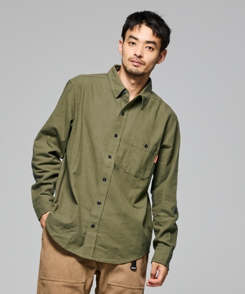 KRIFF MAYER（クリフメイヤー）の「ビエラ無地長袖シャツ（シャツ/ブラウス・メンズ・ナチュラル/チャコール/モカ/オリーブ/カラフル・MEDIUM/LARGE/X-LARGE）」の11枚目の写真