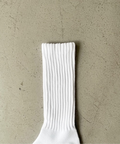 Whimsy(ウィムジー)の「WHIMSY Loose gauge rib socks(ソックス/靴下・メンズ・グレー/ブルー/ブラック/ホワイト・25-26cm)」の6枚目の写真