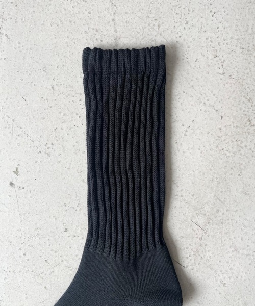 Whimsy(ウィムジー)の「WHIMSY Loose gauge rib socks(ソックス/靴下・メンズ・グレー/ブルー/ブラック/ホワイト・25-26cm)」の8枚目の写真