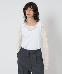 <ASTRAET>レース ロングスリーブカットソー