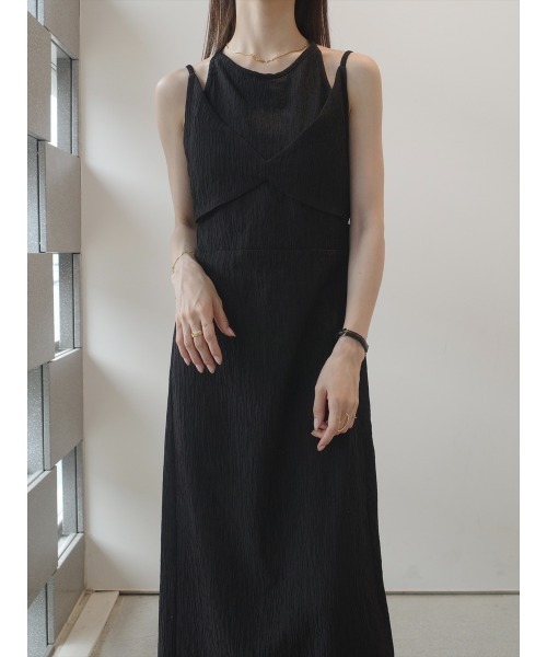 amel(エイメル)の「レイヤードデザインクレープドレス / ブラック(ワンピース・レディース・ブラック・FREE)」の9枚目の写真