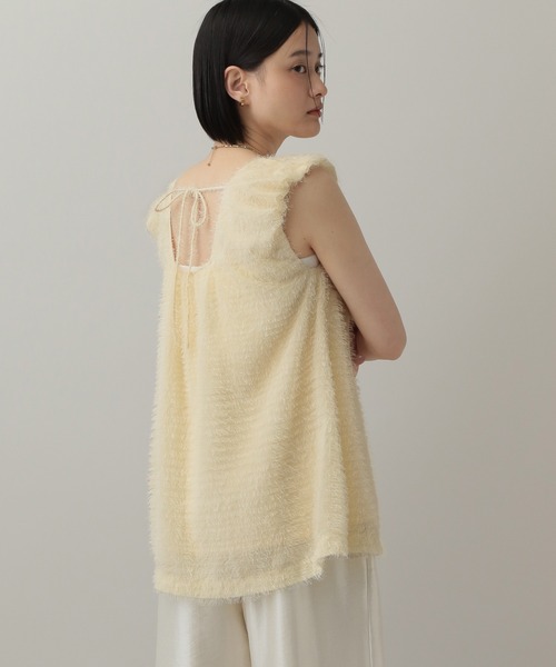 【美品】【WEB限定】フリンジ ノースリーブブラウス ―ウォッシャブル― セール】フリンジノースリーブブラウス(シャツ/ブラウス)|A