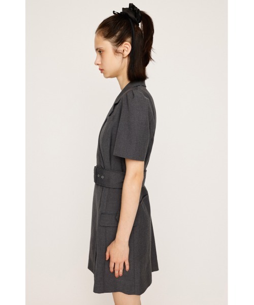 SLY(スライ)の「WAIST BELT TAILORED OP ウエストベルト テイラード ワンピース 夏服 半袖(ワンピース・レディース・杢グレー/ブラック・1/2)」の9枚目の写真