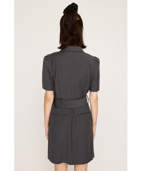 SLY(スライ)の「WAIST BELT TAILORED OP ウエストベルト テイラード ワンピース 夏服 半袖(ワンピース・レディース・杢グレー/ブラック・1/2)」の10枚目の写真