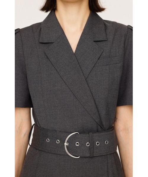 SLY(スライ)の「WAIST BELT TAILORED OP ウエストベルト テイラード ワンピース 夏服 半袖(ワンピース・レディース・杢グレー/ブラック・1/2)」の11枚目の写真