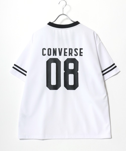 CONVERSE(コンバース)の「CONVERSE/コンバース オーバーサイズ 接触冷感 吸水速乾 UVカット フロント バックプリント サッカーユニフォーム アムンゼン Vネック半袖Tシャツ ゲームシャツ レディース メンズ(Tシャツ/カットソー・レディース・ブラック系その他2/ブラック系その他/ホワイト系その他2/ブラック系その他3/ホワイト系その他4/ホワイト系その他/ホワイト系その他3/ブラック系その他4・M/L/LL)」の10枚目の写真