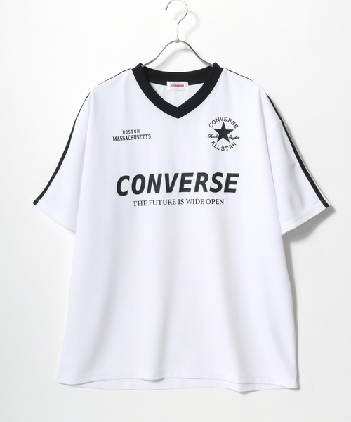 CONVERSE(コンバース)の「CONVERSE/コンバース オーバーサイズ 接触冷感 吸水速乾 UVカット フロント バックプリント サッカーユニフォーム アムンゼン Vネック半袖Tシャツ ゲームシャツ レディース メンズ(Tシャツ/カットソー・レディース・ブラック系その他2/ブラック系その他/ホワイト系その他2/ブラック系その他3/ホワイト系その他4/ホワイト系その他/ホワイト系その他3/ブラック系その他4・M/L/LL)」の17枚目の写真