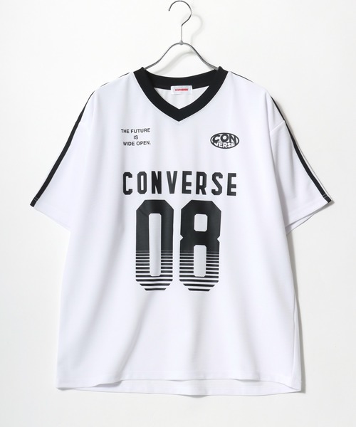 CONVERSE(コンバース)の「CONVERSE/コンバース オーバーサイズ 接触冷感 吸水速乾 UVカット フロント バックプリント サッカーユニフォーム アムンゼン Vネック半袖Tシャツ ゲームシャツ レディース メンズ(Tシャツ/カットソー・レディース・ブラック系その他2/ブラック系その他/ホワイト系その他2/ブラック系その他3/ホワイト系その他4/ホワイト系その他/ホワイト系その他3/ブラック系その他4・M/L/LL)」の21枚目の写真