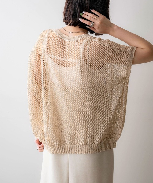 NOAHL（ノアル）の「【NOAHL】《mayoさんコラボ》サマーニットメッシュトップス（ニット/セーター・レディース・ベージュ/ブラウン/グレー/アイボリー・FREE）」の22枚目の写真