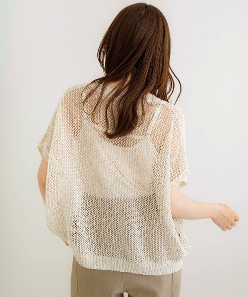 NOAHL（ノアル）の「【NOAHL】《mayoさんコラボ》サマーニットメッシュトップス（ニット/セーター・レディース・ベージュ/ブラウン/グレー/アイボリー・FREE）」の11枚目の写真