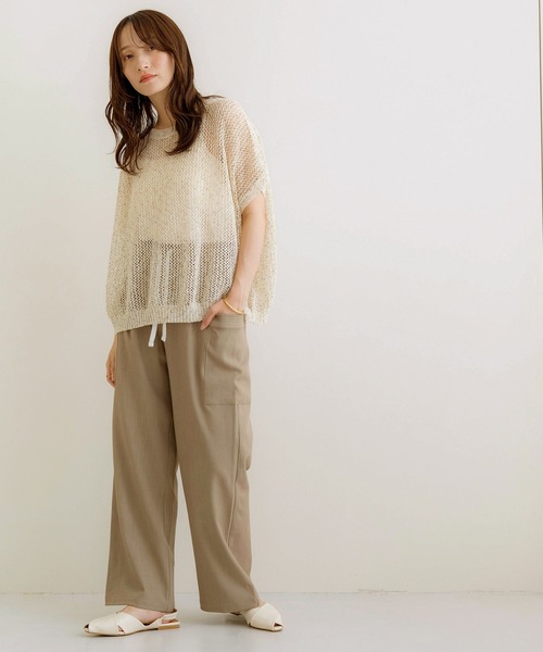 NOAHL（ノアル）の「【NOAHL】《mayoさんコラボ》サマーニットメッシュトップス（ニット/セーター・レディース・ベージュ/ブラウン/グレー/アイボリー・FREE）」の13枚目の写真