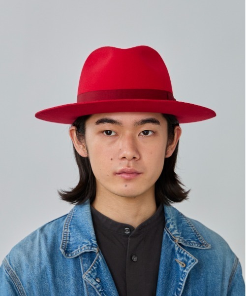 OVERRIDE（オーバーライド）の「OVERRIDE  FELT FEDORA L.BRIM / オーバーライド（ハット・メンズ・ブラック/ライトブラウン/レッド・60cm/58cm）」の11枚目の写真