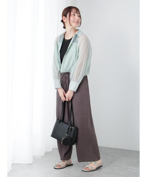 Te chichi TERRASSE（テチチテラス）の「【接触冷感】クルーネックタンクトップ（タンクトップ・レディース・キナリ/オフホワイト/ブラック・F）」の10枚目の写真