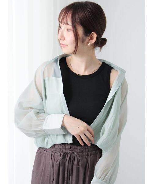 Te chichi TERRASSE（テチチテラス）の「【接触冷感】クルーネックタンクトップ（タンクトップ・レディース・キナリ/オフホワイト/ブラック・F）」の11枚目の写真
