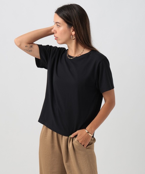 BAYFLOW（ベイフロー）の「[接触冷感/汗臭・汗ジミ軽減]コンパクトファンクションＴ（Tシャツ/カットソー・レディース・ブラック/モカ/ホワイト・MEDIUM/SMALL）」の3枚目の写真