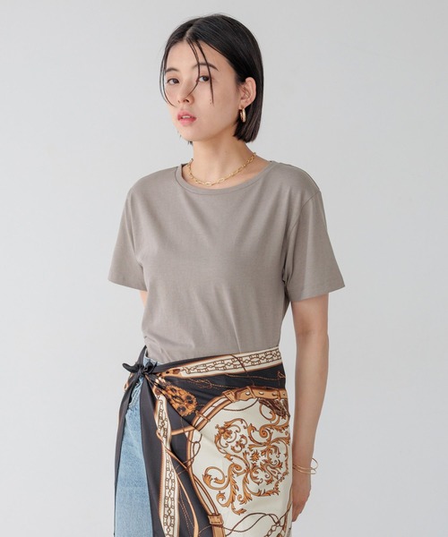 BAYFLOW（ベイフロー）の「[接触冷感/汗臭・汗ジミ軽減]コンパクトファンクションＴ（Tシャツ/カットソー・レディース・ブラック/モカ/ホワイト・MEDIUM/SMALL）」の8枚目の写真
