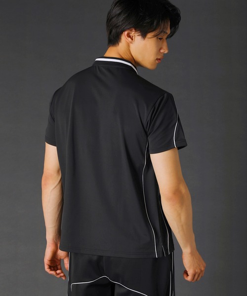 REZES(レジェス)の「パイピングハーフジップ半袖ポロシャツ(ポロシャツ・メンズ・ブラック/ホワイト・L/XL/S/M)」の17枚目の写真