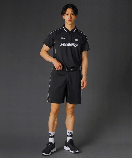 REZES(レジェス)の「パイピングハーフジップ半袖ポロシャツ(ポロシャツ・メンズ・ブラック/ホワイト・L/XL/S/M)」の14枚目の写真