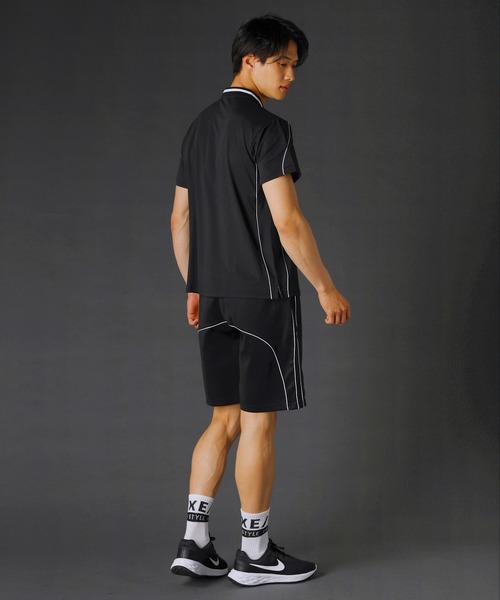 REZES(レジェス)の「パイピングハーフジップ半袖ポロシャツ(ポロシャツ・メンズ・ブラック/ホワイト・L/XL/S/M)」の10枚目の写真