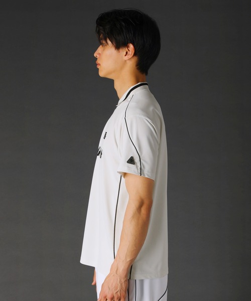 REZES(レジェス)の「パイピングハーフジップ半袖ポロシャツ(ポロシャツ・メンズ・ブラック/ホワイト・L/XL/S/M)」の3枚目の写真
