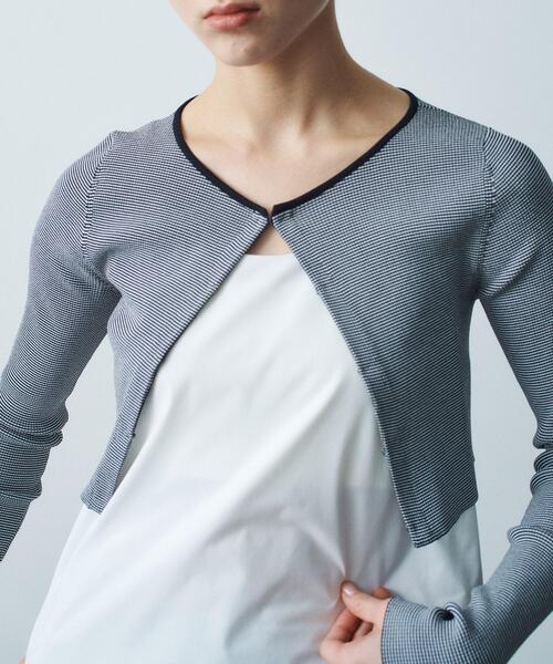 CODE A(コードエー)の「◆stretch hook cardigan(カーディガン/ボレロ・レディース・ブラック系2/ブラック/ホワイト・00)」の11枚目の写真
