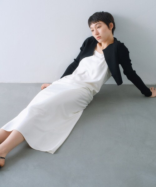 CODE A(コードエー)の「◆stretch hook cardigan(カーディガン/ボレロ・レディース・ブラック系2/ブラック/ホワイト・00)」の5枚目の写真