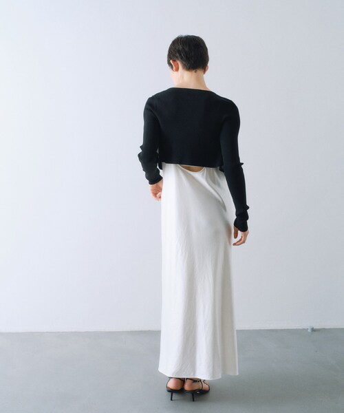 CODE A(コードエー)の「◆stretch hook cardigan(カーディガン/ボレロ・レディース・ブラック系2/ブラック/ホワイト・00)」の6枚目の写真