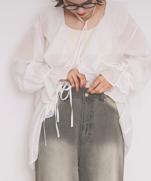 loin nuit(ロワンニュイ)の「waist line design denim / ウエストラインデザインデニム(その他パンツ・レディース・グレー・SMALL/MEDIUM)」の9枚目の写真