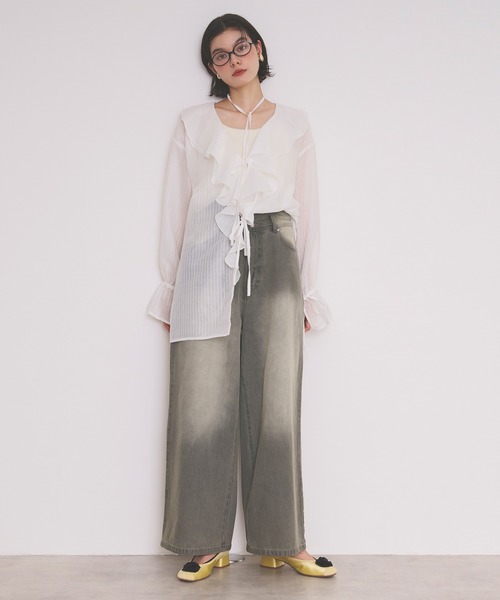 loin nuit(ロワンニュイ)の「waist line design denim / ウエストラインデザインデニム(その他パンツ・レディース・グレー・SMALL/MEDIUM)」の10枚目の写真