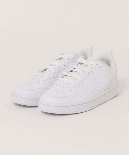 NIKE(ナイキ)の「NIKE ナイキ COURT BOROUGH LOW RECRAFT GS キッズスニーカー(コートバーロウLOWリクラフトGS)(スニーカー・キッズ・ホワイト×ピンク/ホワイト×ブラック/ホワイト×ホワイト・22.5cm/23.0cm/23.5cm/24.0cm/24.5cm/25.0cm)」の2枚目の写真