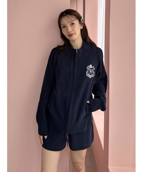 スナイデルホーム ニットカーディガン ネイビー ジップアップニットカーディガン（ルームウェア/パジャマ