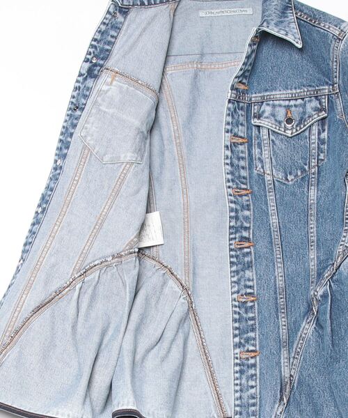 JOHN LAWRENCE SULLIVAN（ジョンローレンスサリバン）の「WASHED DENIM PEPLUM JACKET（デニムジャケット・レディース・インディゴブルー/ブラック・X-SMALL/SMALL）」の4枚目の写真