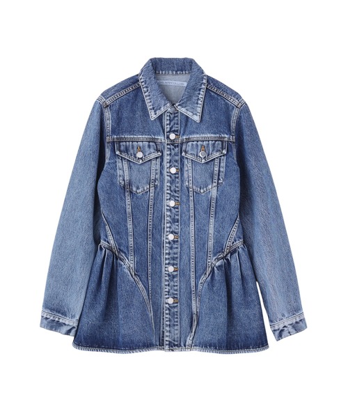 JOHN LAWRENCE SULLIVAN（ジョンローレンスサリバン）の「WASHED DENIM PEPLUM JACKET（デニムジャケット・レディース・インディゴブルー/ブラック・X-SMALL/SMALL）」の2枚目の写真