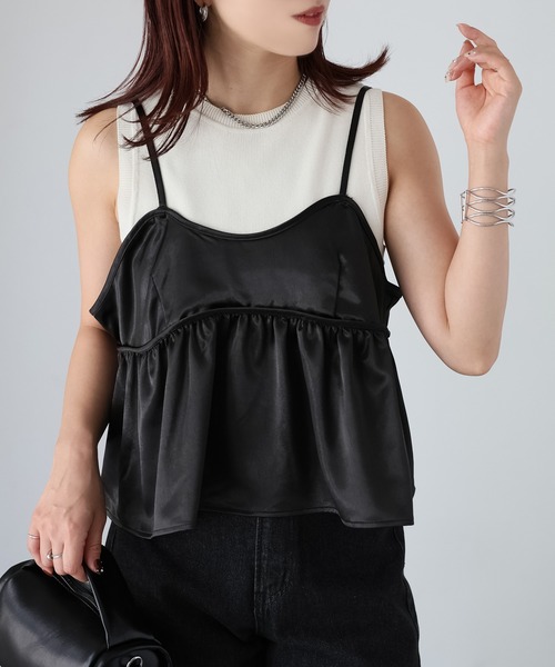 セール】サテンペプラムキャミビスチェ（キャミソール）｜Riberry