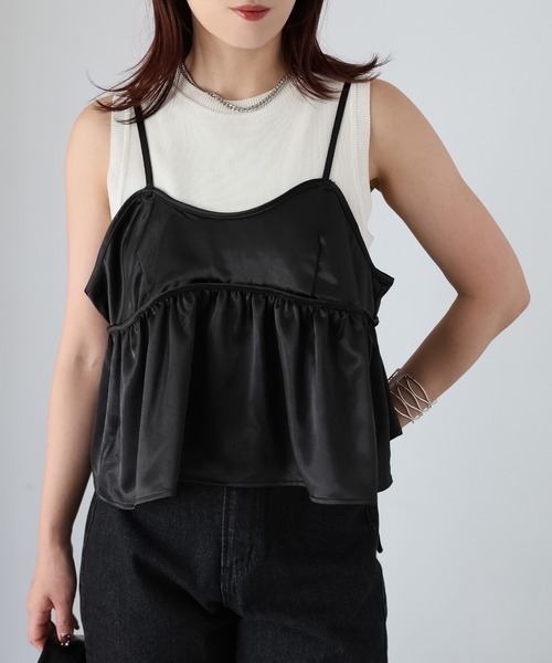セール】サテンペプラムキャミビスチェ（キャミソール）｜Riberry