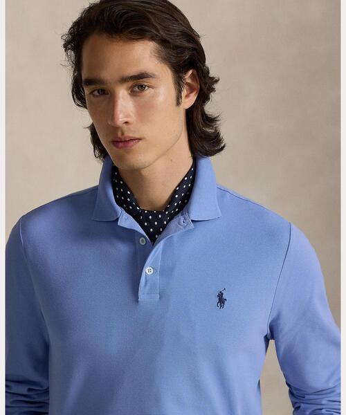 セール】カスタム スリム フィット ストレッチ メッシュ ポロシャツ