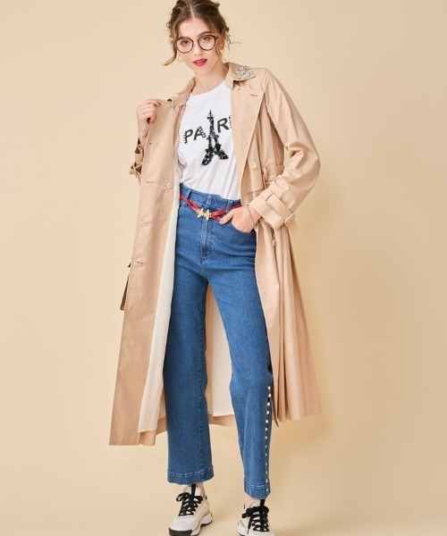 Chesty(チェスティー)の「2way ビジューカラートレンチコート(トレンチコート・レディース・ベージュ/ネイビー・0/1)」の7枚目の写真