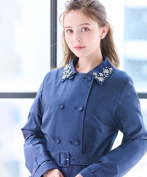 2wayチェスタ　ネイビー色　36サイズ　3.9万 NEW】Surf Coat ライトウェイト ポリエステル 撥水 2WAY