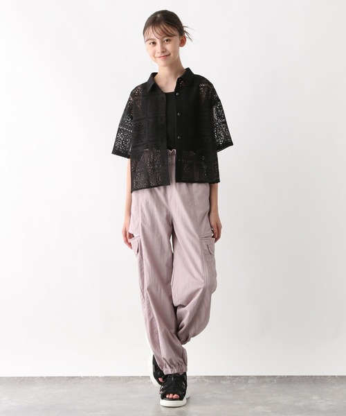 GLOBAL WORK（グローバルワーク）の「イージーケアレースシャツ半袖/584709（シャツ/ブラウス・キッズ・ブラック/ホワイト・130cm/160cm/140cm/150cm）」の13枚目の写真