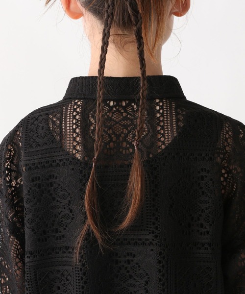 GLOBAL WORK（グローバルワーク）の「イージーケアレースシャツ半袖/584709（シャツ/ブラウス・キッズ・ブラック/ホワイト・130cm/160cm/140cm/150cm）」の21枚目の写真