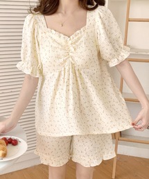 Lace Ladies（レースレディース）の「小花柄 パフスリーブ フリル 半袖 ルームウエア（ルームウェア/パジャマ）」