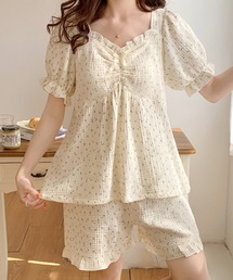 Lace Ladies（レースレディース）の「小花柄 パフスリーブ フリル 半袖 ルームウエア（ルームウェア/パジャマ）」