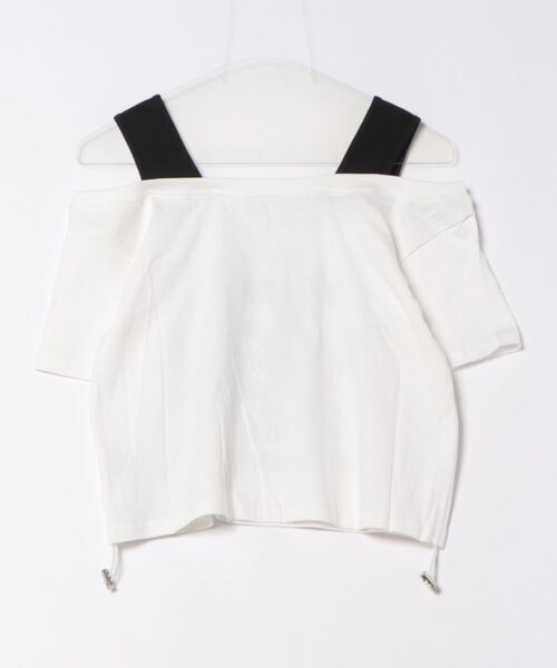 GORGE（ゴージ）の「《フェイクレイヤード×オフショル風》レディース 半袖Tシャツ リブタンクドッキング 春夏秋（Tシャツ/カットソー・レディース・ブラック/ブラウン/オフホワイト/その他1・F）」の5枚目の写真